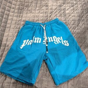 Palm Angels Teal Athletic Shorts